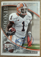 2009 Upper Deck Football Heroes Silver 001/199 Vontae Davis #171 Auto Bookend