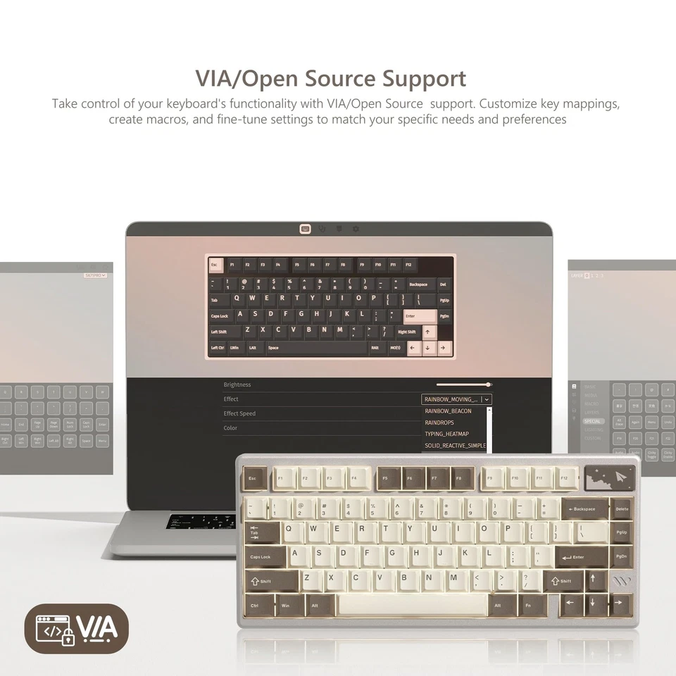 75% Keyboard Wireless, Creamy Mechanical Keyboard Gaming QMK/VIA, CNC Aluminu... - Image 2 of 4
