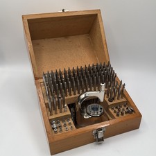 Helios Triebnietmaschine Einpresswerkzeug Punzen Kasten Uhrmacher Watchmaker #17