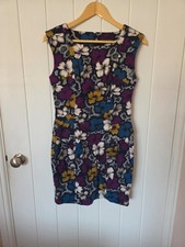 French Connection Size 10 Bold Floral Print Peplum Dress 97% Cotton & Spandex.