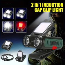 LED Clip On-Cap Light Hat-Lamp Head Torch Fishing Camping Motion Sensor Outdoor
