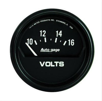 Auto Gage Electrical Voltmeter Gauge 2 5/8'' Dia Black Face 2319