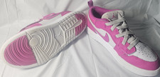 Nike Girls Pink White Low Top Sneakers Lace Up Comfort Athletic Shoes