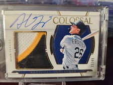 2022 National Treasures Colossal Material Signatures Gold /49 Adam Frazier Auto