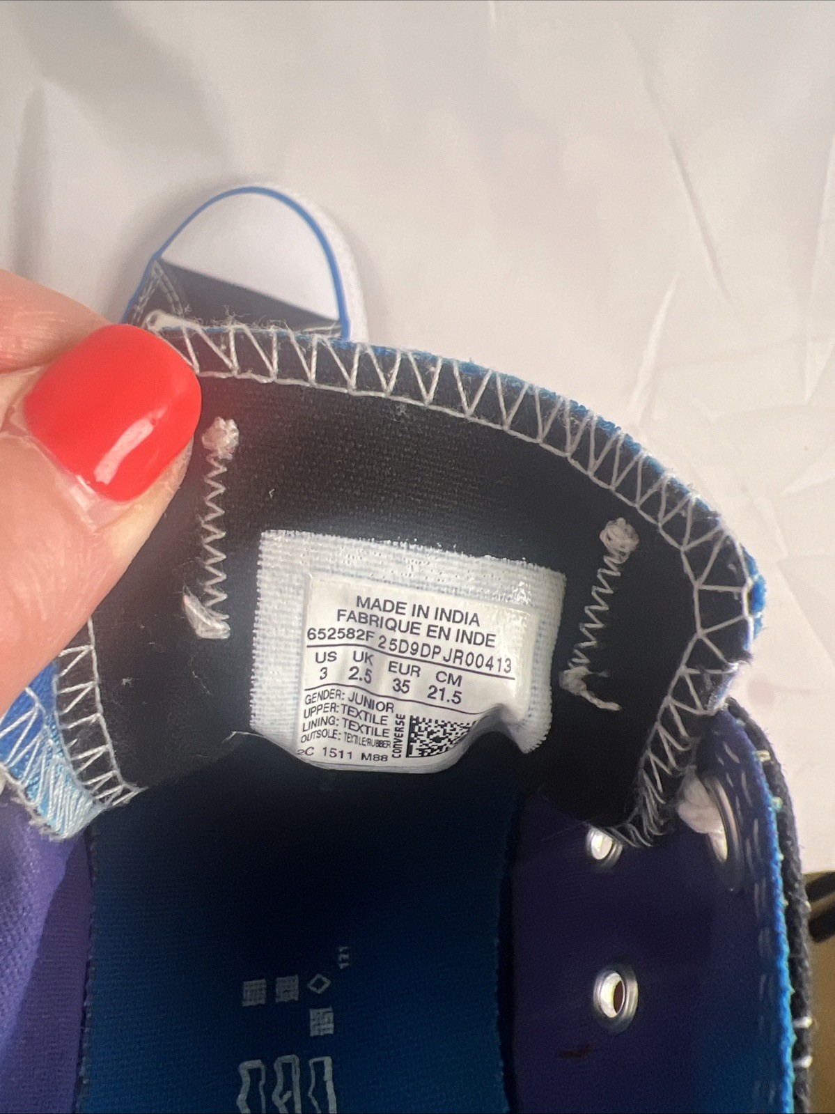 Converse Blue All Star Double Tongue Size 3 thumbnail 10