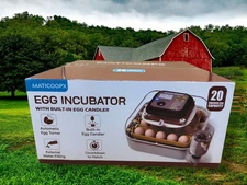 Maticoopx 20-Egg Automatic Incubator , Turner, Candler, Hatch Countdown - New!~