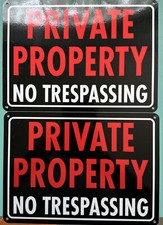 No Trespassing Signs Private Property Sign 2 Pack 10  X 7  Heavy 0.40 Aluminum
