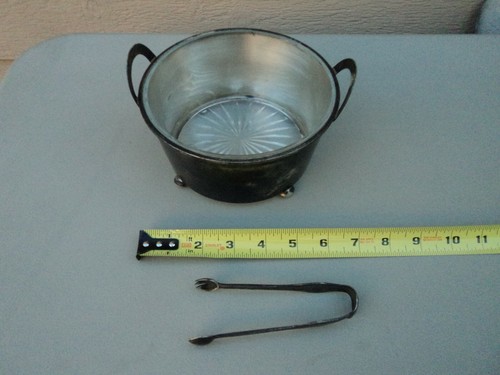 Antique Pat. 1912 Sterling Silver Ice Bucket and Sterling Tong Weighing 1.9 lbs - Picture 8 of 8