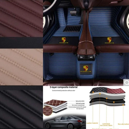 For Porsche All Models Car Floor Mats Waterproof Custom Auto Pu Leather Carpets - Picture 17 of 33