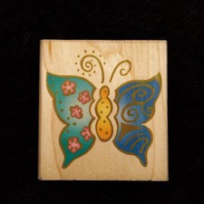 Rubber Stampede Whimsical Butterfly A2381E Wood Mounted Stamp