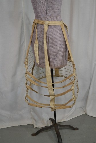 antique wire cage bustle hoop skirt dress post civil war original 1890 - Picture 4 of 9