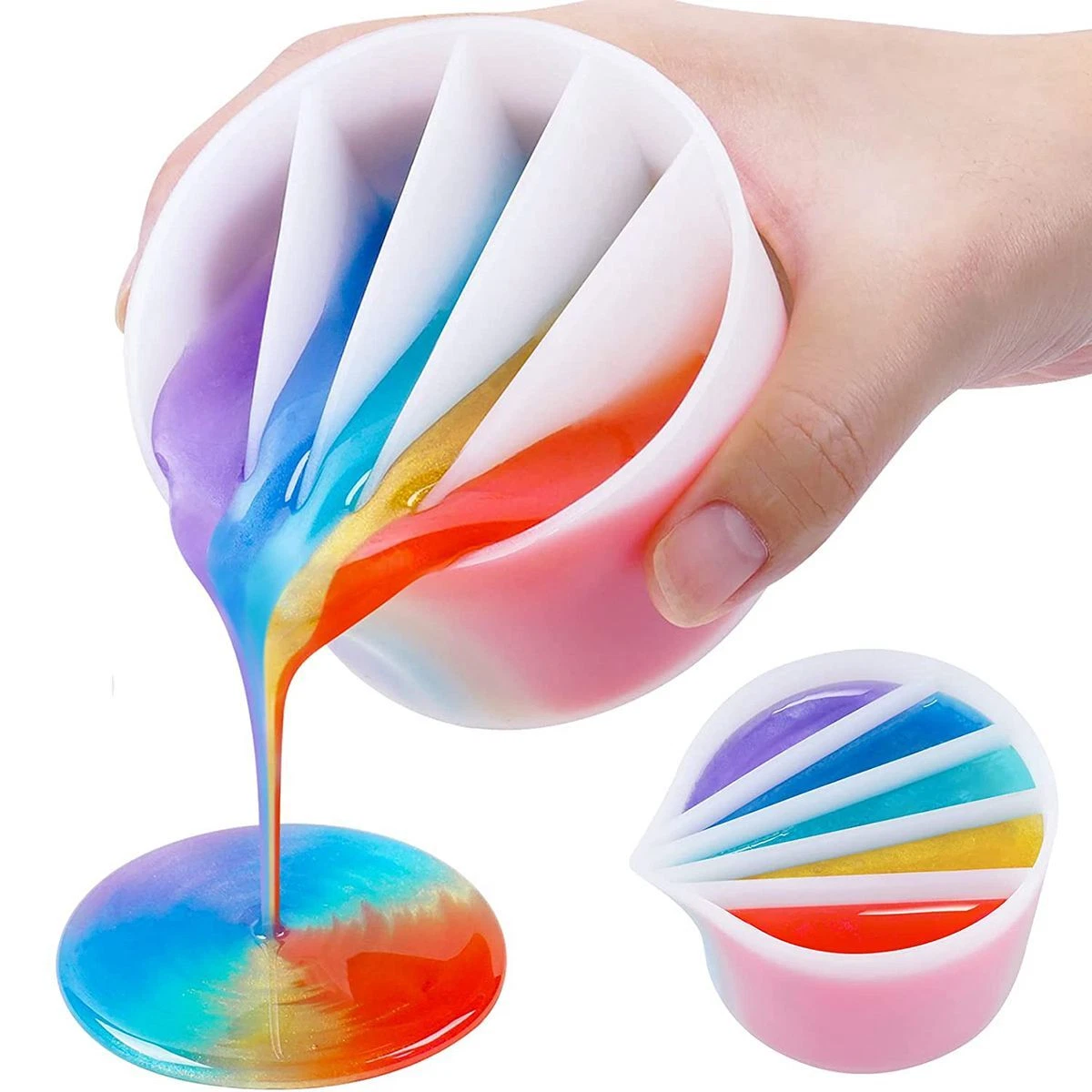 Split Cup Silicone Pouring Tool for Acrylic Paint Epoxy Resin DIY