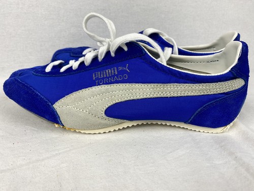 Vintage Puma Tornado Track Shoes Spikes Men's 6.5 Deadstock Suede 70s Blue W Box - Picture 2 of 11