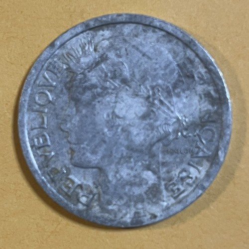 France 1 Franc 1948 French Coin light type Aluminum Cornucopia 23mm KM # 885a.1 - Picture 13 of 14