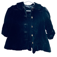 Vintage Children's Black Velvet Handmade Coat