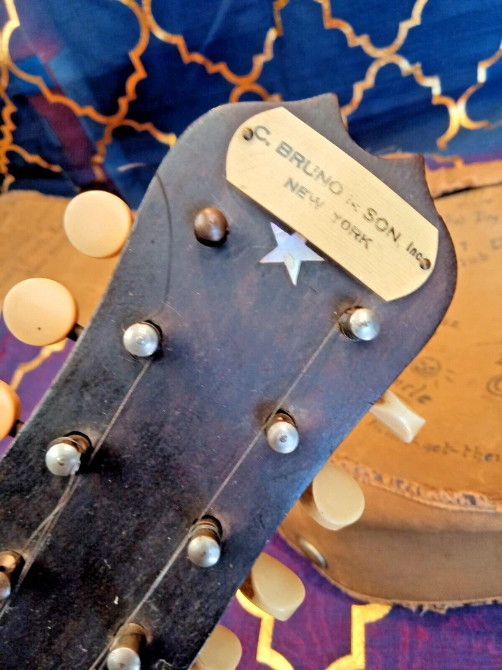 Antique 1920's SMALL BRUNO & SON, NY 22" BANJOLIN Banjo Mandolin For Restoration - Image 4 of 4