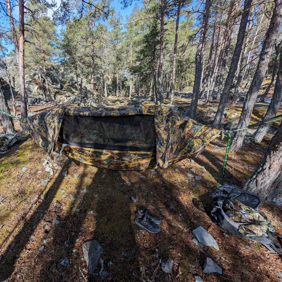 Hammock With Mosquito Net Rain Fly For 1/2 Person Camping Hiking Waterproof Tent - Image 3 of 4