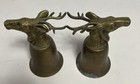 VINTAGE BRASS DEER ELK STAG HEAD STIRRUP CUP GOBLET, 5 1/2”H, head 4" rim 3 1/4" — photo 2