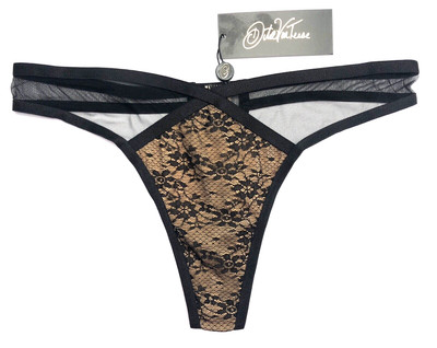 Dita Von Teese Exotique Thong Small UK 10 Black Mix BNWT
