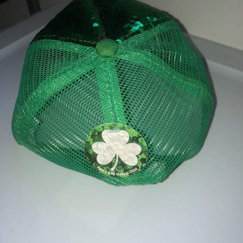 Green Lucky Four Leaf Clover Baseball Cap - Picture 2 of 3