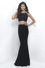 Intrigue By Blush Black 2 Piece Lace Rhinesto...
