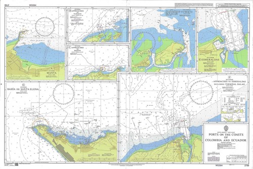 Admiralty 2799 Ports On The Coasts Of Colombia And Ecuador Chart Map Marine Wall