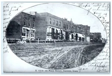 c1960 View Main Street Exterior Building Garwin Iowa IA Vintage Antique Postcard