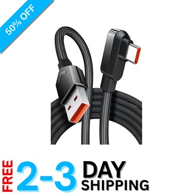 Xiaomi 6 ft USB C Cable - 120W Turbo Fast Charging & Right-Angle Design