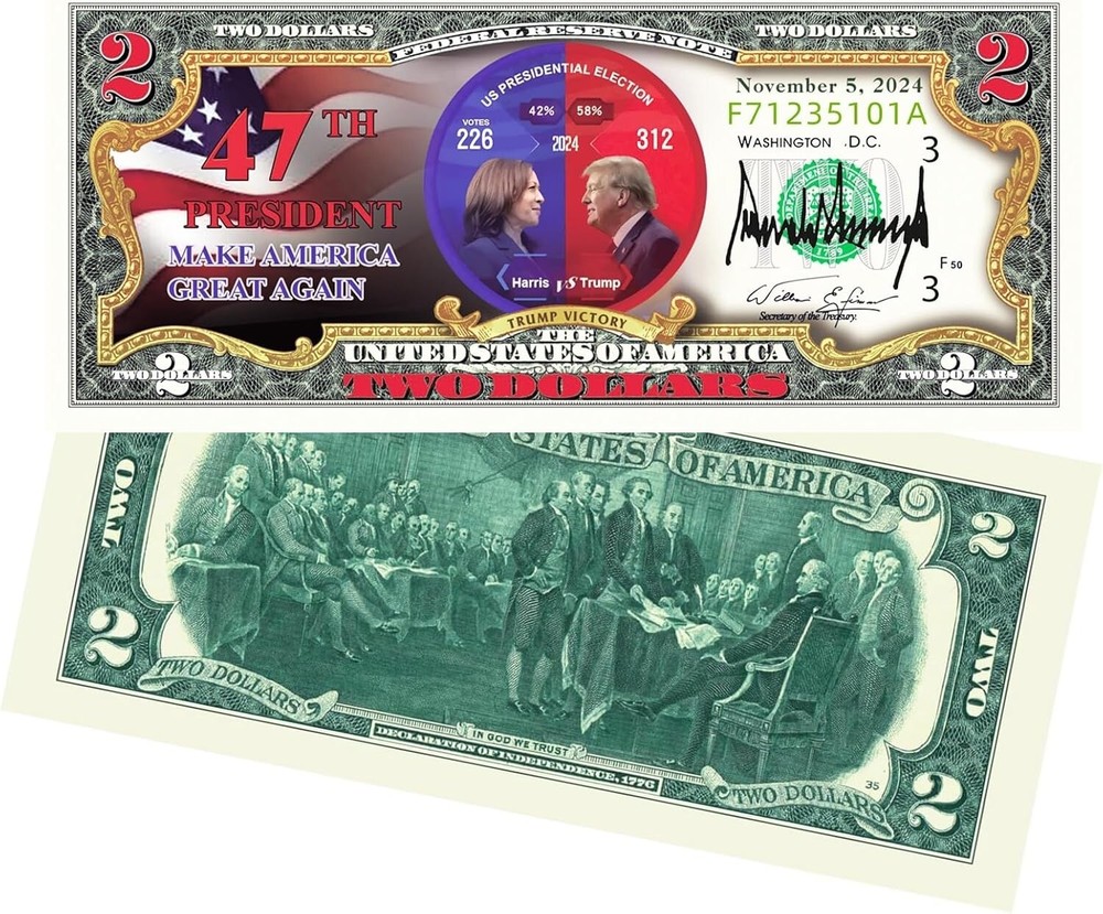 Donald Trump 2024 Limited Edition 2 Dollar Bill Commemorative Coin Uncirculated