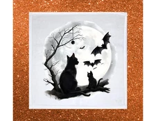 Halloween Cat Dish Towel, 12x12, FREE shipping, hand towels, bath, choice, gifts