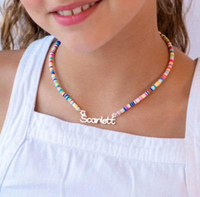 Custom Name Colorful Necklace Chain Jewelry Girls Women Mother Daughter Gift