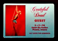 Grateful Dead Backstage Pass Marilyn Monroe Phoenix Arizona AZ 3/5/94 3/5/1994
