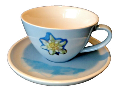 Arzberg Porzellan Cafe-Au-Lait-Tasse Frühstückstasse Edelweiß Berge Motiv 440ml