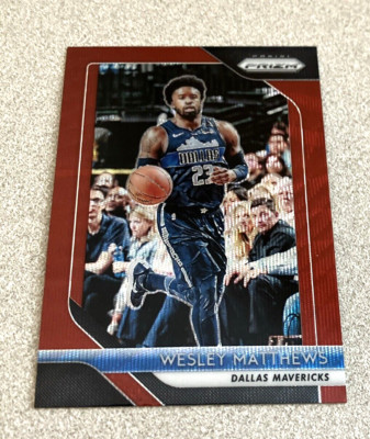 2018-19 Panini Prizm Ruby Red Wave Prizm #290 Wesley Matthews Mavericks