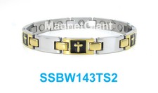 Cross - Women magnetic stainless steel link bracelet for health  beauty