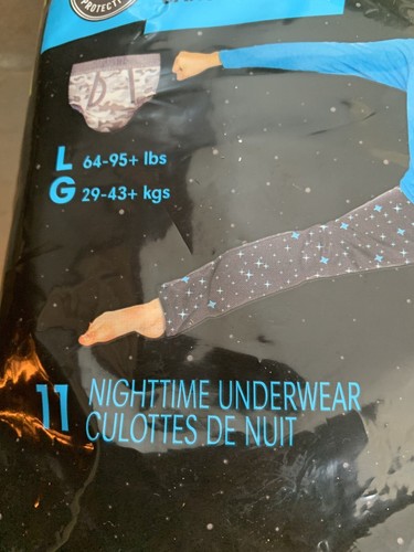 Ninjamas Nighttime Underwear, L (64-95+ lbs), Jumbo Pack 11 underwear - Picture 2 of 3