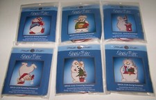 LOT of 6 Mill Hill SNOW FUN Glass Bead X Stitch CHARMED ORNAMENT KITS Dated 2021