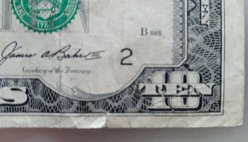 1985 $10 Dollar Note Federal Reserve of New York B85713121H - Picture 3 of 3