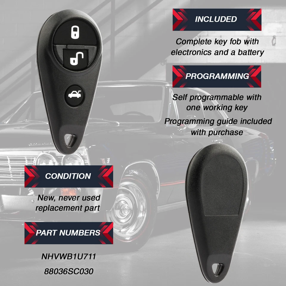 For 2007 2008 2009 Subaru Impreza WRX STI Keyless Entry Car Remote Key Fob Foto 4 de 4