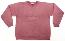 Rare Vintage WALT DISNEY WORLD Mickey Mouse Embossed Crewneck Sweatshirt 90s Red