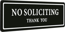 No Soliciting Sign for House   Keep A: Classic Black - 1 Pack  Hot Sale  