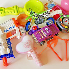 Toys junk drawer Nerf Bop it Motorcycle Truck Hairdryer Little kids Vintage