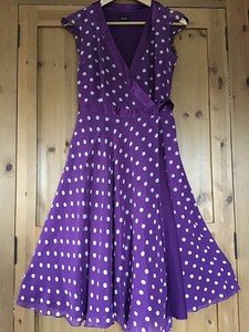 purple spotty dress