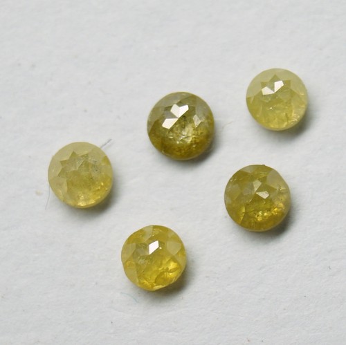 1,12 cts 5 pezzi 2-3 mm diamante naturale sfuso colore giallo tondo taglio ro... - Foto 3 di 4