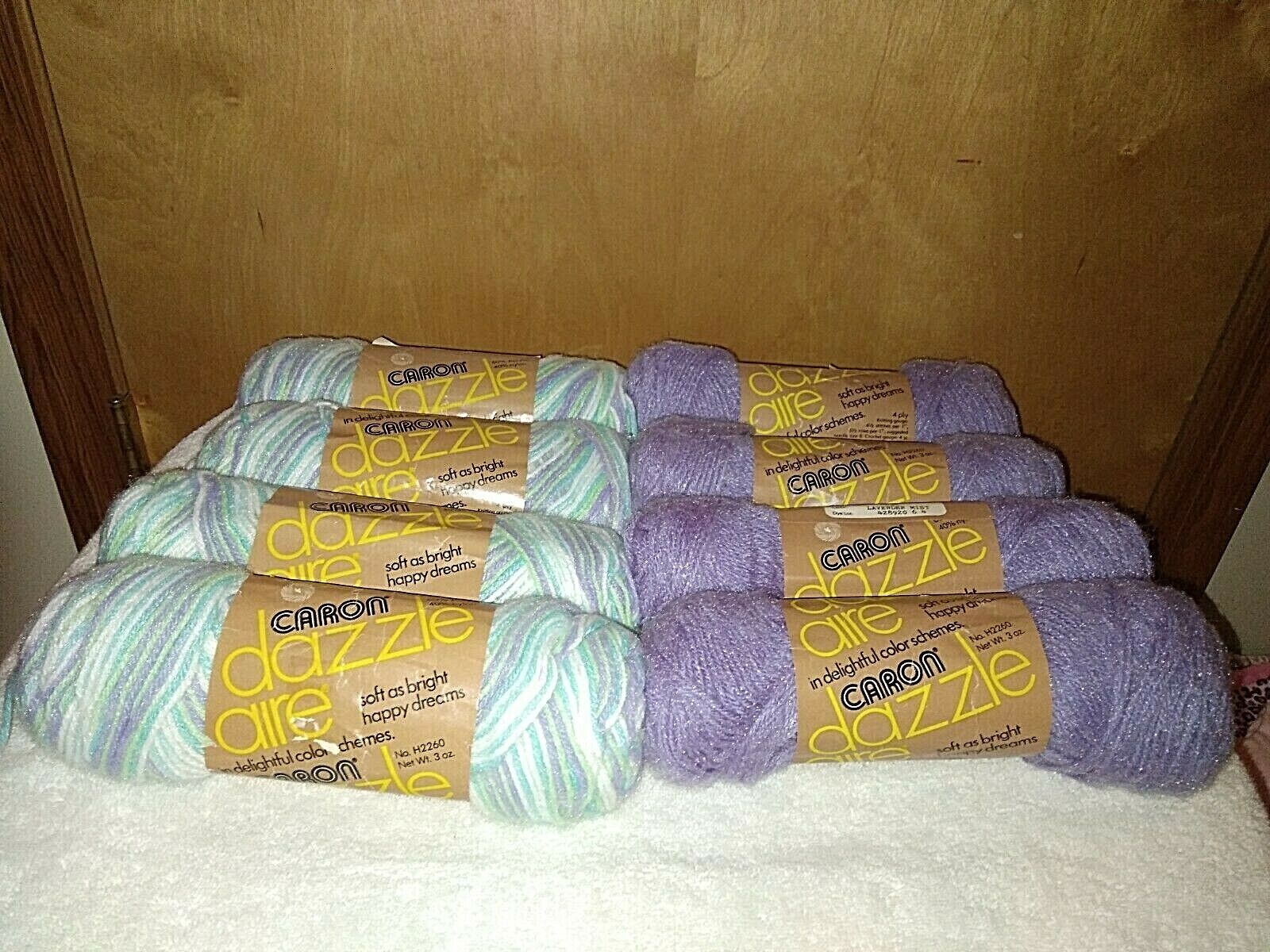 Vtg Caron Dazzleaire 4 Medium Acrylic Blend Yarn  8 skeins  Wildflower  Lavender