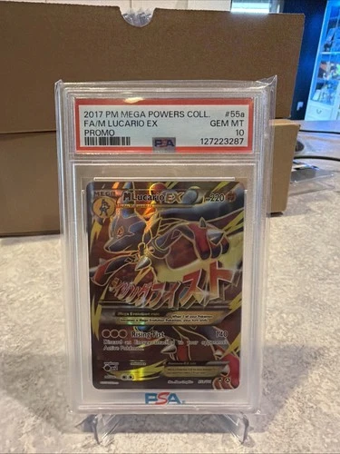 PSA 10 Gem Mint M Lucario Card EX Full Art 55a/111 Mega Power Coll 2017