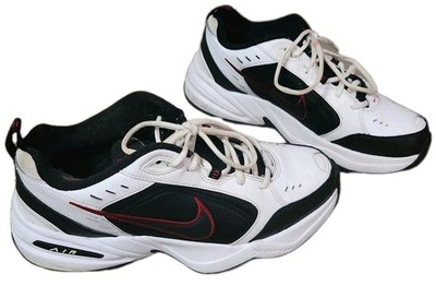   Nike Air Monarch IV Workout Sneakers Mens Size 10 Black White Leather Shoes