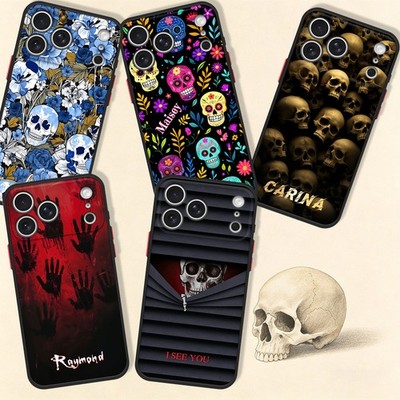 Skulls Shockproof Custom Hard PC Case Cover For Samsung S25 S26 iPhone 17 16 15
