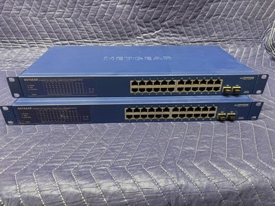 Lot of 2 NETGEAR ProSafe GS724TP 24-Port Gigabit PoE+ Smart Switch 2x SFP USED