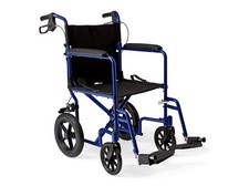Medline Lightweight Foldable Wheelchair with Handbrakes and 12-Inch Wheels